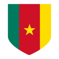 Flag of Cameroon in design shape. Cameroon flag in design shape. png