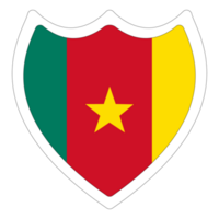 Flag of Cameroon in design shape. Cameroon flag in design shape. png