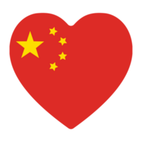 Chinese flag in design shape. Flag of China in design shape png