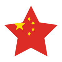 Chinese flag in design shape. Flag of China in design shape png