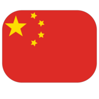 Chinese flag in design shape. Flag of China in design shape png