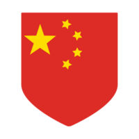 Chinese flag in design shape. Flag of China in design shape png