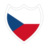 Flag of the Czech Republic in a design shape. Czech Flag shape. png