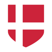 bandera de Dinamarca en diseño forma. danés bandera. png