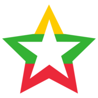 Myanmar Flag in design shape. Flag of Myanmar in design shape png