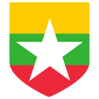 Myanmar Flag in design shape. Flag of Myanmar in design shape png