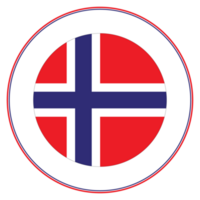 Norge flagga i cirkel. flaggor av Norge i runda cirkel png