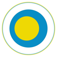 Palau flag in circle. Flag of Palau in round circle. png