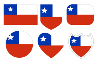 Flag of Chile in shape set. Chile Flag in shape set png