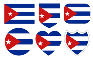 kuba flagga i design form uppsättning. eftersläpning av kuba i design form uppsättning png
