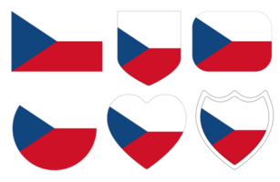Flag of the Czech Republic in a design shape set. Czech Flag set png