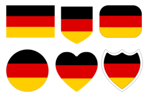 German flag set. Flag of Germany in design shape set png