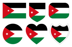 Jordan flag set. Flag of Jordan in design shape set png