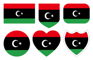 Flag of Libya in design shape set.. Libya flag with design shape set png