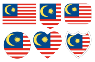 Malaysian flag in design shape set. Flag of Malaysia in design shape set png