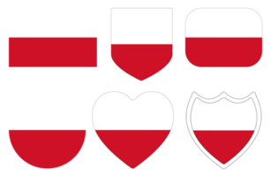 Flag of Poland in shape set. Poland flag in shape set png