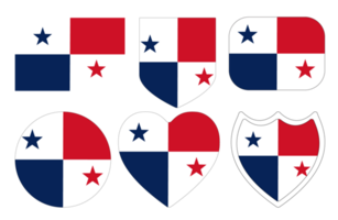 Panamanian flag in design shape set. Flag of Panama in design shape set png