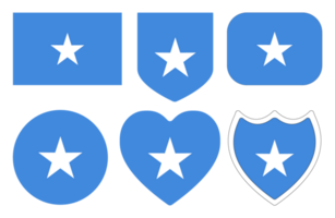 Flag of Somalia in design shape set. Somalian flag in design shape set png