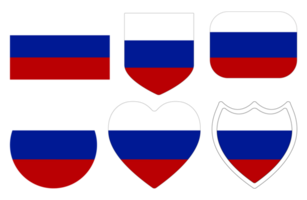 Russian flag in shape set. Flag of Russia in shape set png