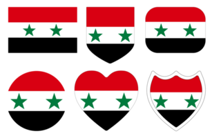 Syria flag in design shape set. Flag of Syria in design shape set png