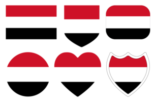 Yemen bandera en diseño forma colocar. bandera de Yemen en diseño forma colocar. png