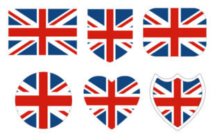 unito regno bandiera nel design forma impostare. bandiera di UK nel design forma impostato png