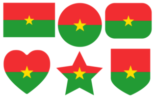 Burkina Faso flag set. Flag of Burkina Faso shape set. png