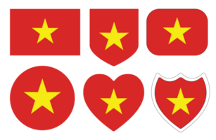 Vietnam flag in a design shape set. Flag of Vietnam in a design shape set png