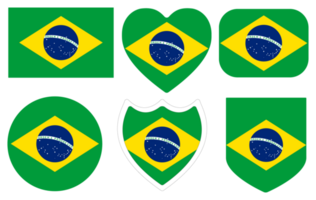 Flag of Brazil set. Brazil flag shape set. png