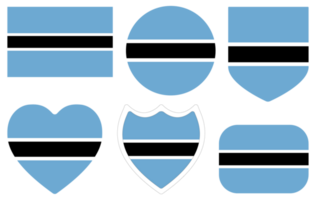 Flag of Botswana set. Botswana flag shape set. png