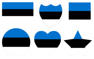 Flag of Estonia shape set. Estonia flag design shape set. png