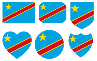 demokratisch Republik von Kongo Flagge Satz. demokratisch Republik von das Kongo runden Flagge Satz. png