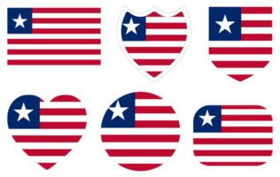 Liberia flag set. Flag of Liberia design shape set. png
