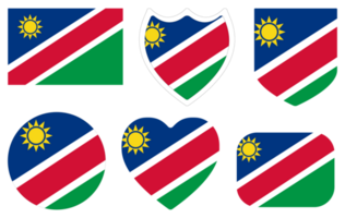 Namibia flag design shape set. Flag of Namibia design shape set png