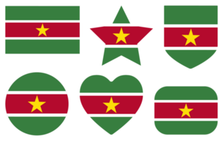 Suriname flag design shape set. Flag of Suriname design shape set png