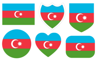 Azerbaijan flag design shape set. Flag of Azerbaijan shape set. png