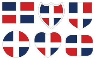 Flags of Dominican republic. Dominican flag design shape set. Dominican flag set. vector