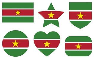 Suriname flag design shape set. Flag of Suriname design shape set vector