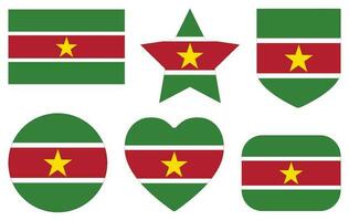 Suriname flag design shape set. Flag of Suriname design shape set vector