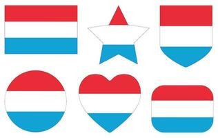 Luxembourg flag shape set. Flag of Luxembourg design shape set. vector