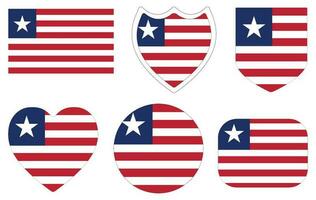 Liberia flag set. Flag of Liberia design shape set. vector