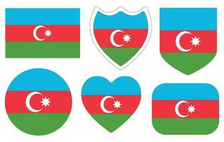 Azerbaijan flag design shape set. Flag of Azerbaijan shape set. vector