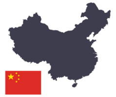 China mapa com república do China bandeira png