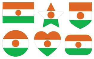 Niger flag shape set. Flag of Niger design shape set. vector