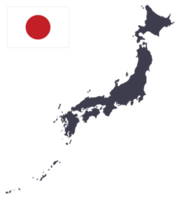 Japan kaart met Japans vlag png