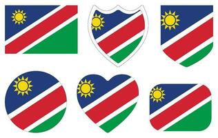 Namibia bandera diseño forma colocar. bandera de Namibia diseño forma conjunto vector