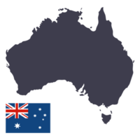 Australien Karte mit Australien Flagge png