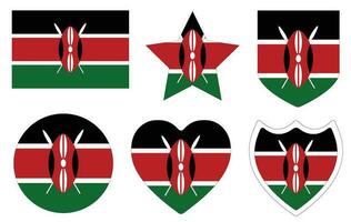 Kenya flag shape set. Flag of Kenya shape set. vector