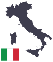 Italie carte avec Italie drapeau. png