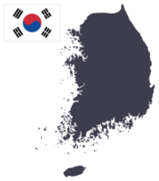 South Korea map with South Korean flag png